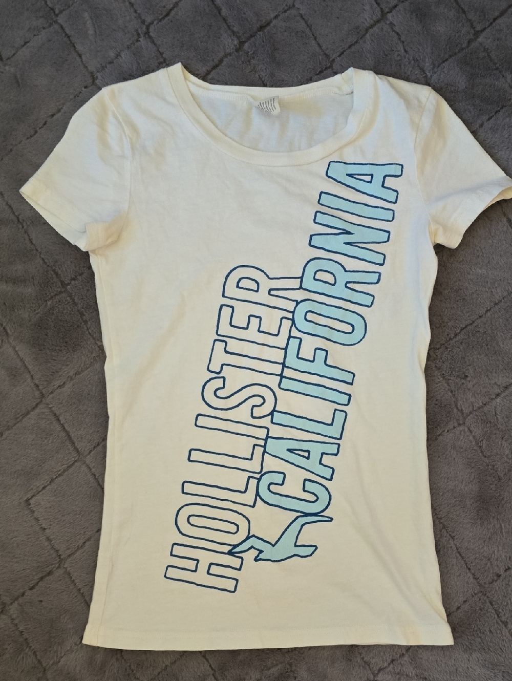 Vintage Hollister White Tee with Blue California Graphic